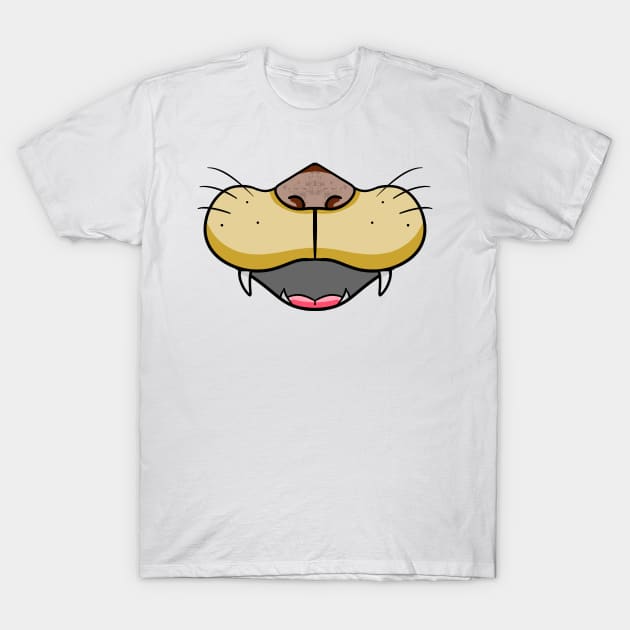 Big Cat Snout  - Face Mask T-Shirt by PorinArt